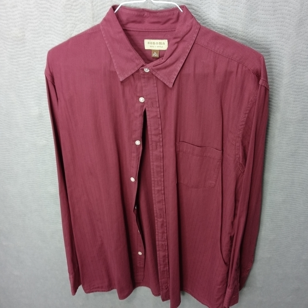 Sonoma men's long sleeve dress shirt button front